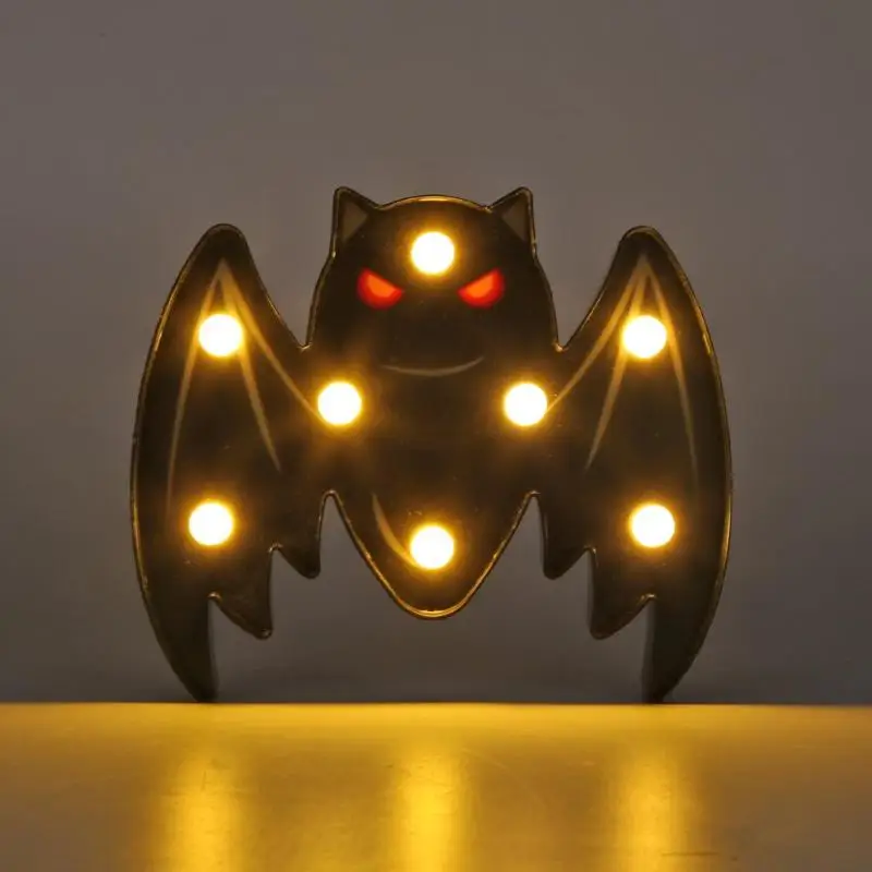 Хэллоуин Светодиодный светильник летучая мышь призрак животное знак шатер светодиодный настенный подвесной ночник Хэллоуин Декор 2019