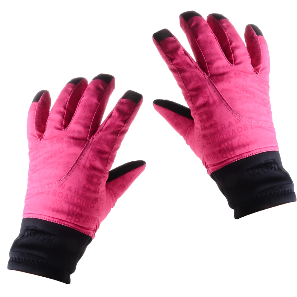 Children Kids Winter Warm Touch Screen Skiing Gloves Waterproof Windproof Mitten - Цвет: Mulberry L
