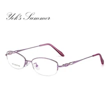 YOK'S полуоправа квадратные очки для женщин и мужчин бренд ультра светильник Металл Бизнес оптический рецепт очки для чтения; оправа WN1319