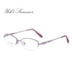 YOK'S полурамки квадратные очки для женщин и мужчин бренд ультра легкий металл бизнес оптический рецепт очки для чтения; оправа WN1319