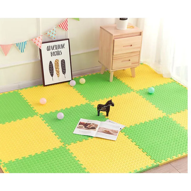 2,5 см толстый EVA пены детский коврик для ползания детей сшивающий коврик для лазания 60*60 см пазл детский игровой коврик лист пол - Цвет: 60X60X1CM  (12PCS)