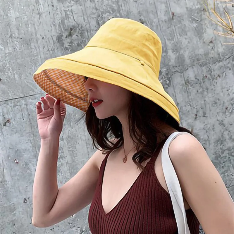 Canvas Bucket Hat Womens Reversible 