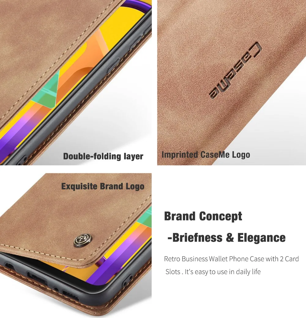 CaseMe Luxury Magnetic Retro Card Slot Stand Flip Cover For Samsung Galaxy M30S M21 Leather Wallet Case For Samsung M31 (16)
