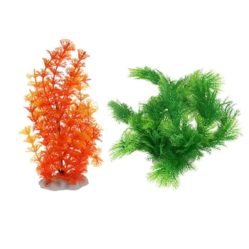 

Orange Artificial Plastic Water Plants for Fish Tank Aquarium Decoration & 30cm Artificial Plants Plastic for Aquarium Fish Inte
