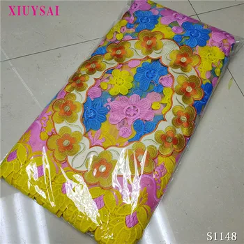 

African Lace Fabric 2020 High Quality French Tulle Net Lace Fabric 5 Yards Embroidery Nigerian Lace Fabric For Women Dress S1148