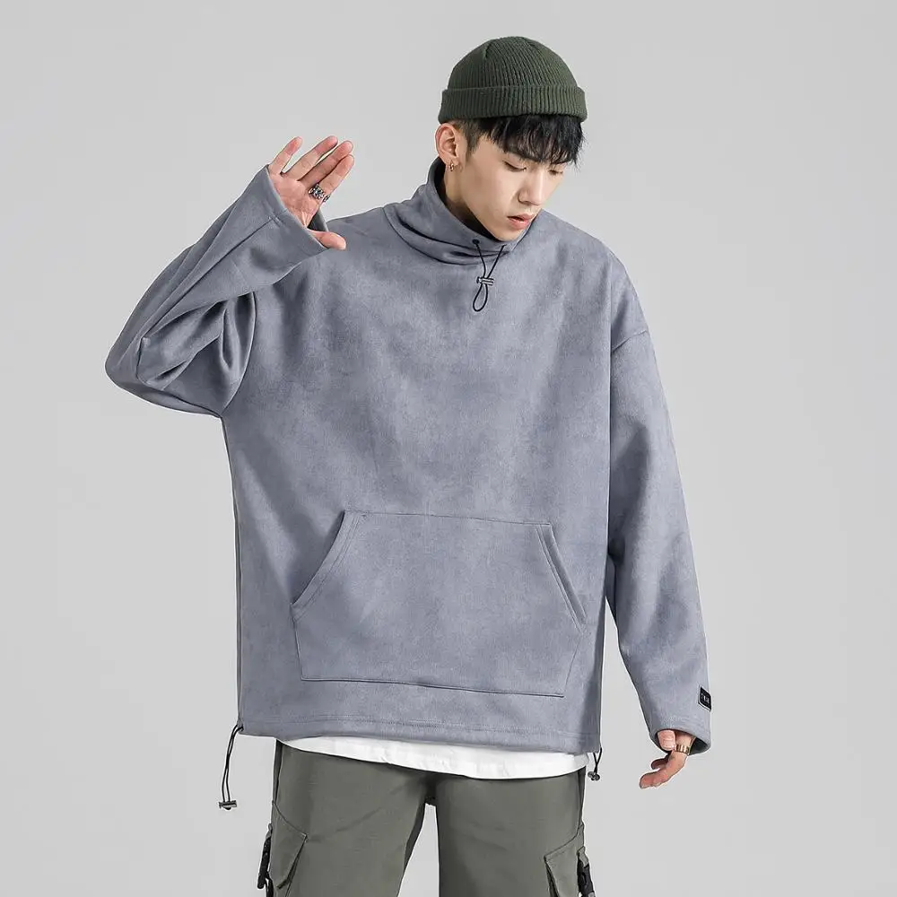 

Autumn / Winter Solid Color Matte Suede Sweatshirt Mens Hip Hop Pullover Hoodies Streetwear Casual Tracksuit Fashion Clothes Top