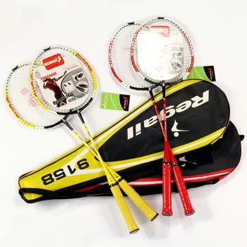 

2 Pairs Alloy Badminton Racket Fiber Mesh Line Good Elasticity Durable Badminton Racket Amateur Primary Racquet Training Sports