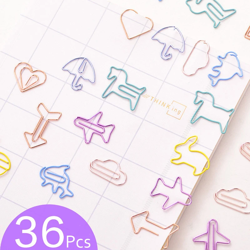 12/36 шт мультяшный самолет в форме животных мини бумажные зажимы каваи