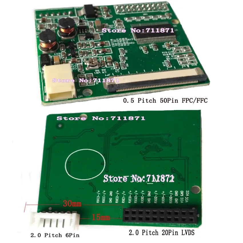 0.5 Pitch 50Pin FFC FPC TTL LVDS Adapter Connector 50 Pin 50P Plate Board | Компьютеры и офис