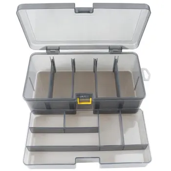

Plastic Dual Layer Waterproof Fishing Tackle Box Lures Bait Storage Case Cover Organizer Container Accessories