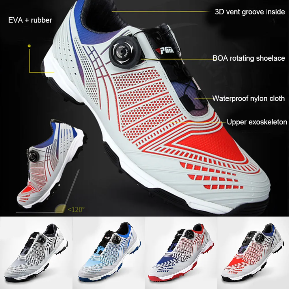 

Newly Drawbar Golf Shoes Men Sports Shoes Waterproof Sports Sneakers Knobs Shoelace Buckle Anti-slip BFE88