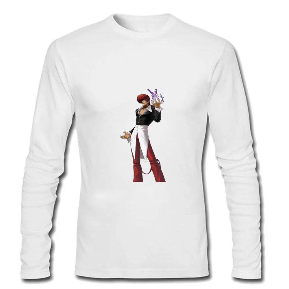 

Men's Football Shirt Off White Gym Couture Hip Hop 100% Cotton Print Tee Shirt Iori Yagami Long sleeve T-shirt Lil Peep