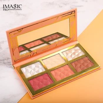 

New 6-color Hybrid Highlight Blush Palette Rouge Makeup Blush Palet Blush Contour Shadow Facial Cosmetics