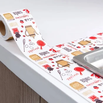 

2.8M Kitchen Shelf Drawer Mat Oil-Proof Wall Stickers Cabinet Mat tile stickers Bathroom Shower Sink Bath Sealing Strip Tape