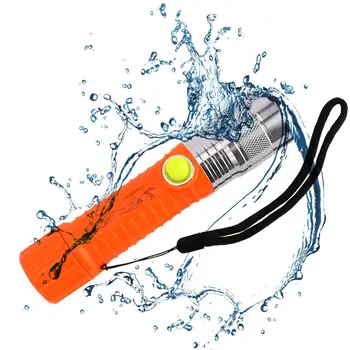 

T6 Powerful Diving Flashlight Waterproof Professional Diving Torch With Rope 3 Modes Portable Underwater Light AAA/18650 Battery