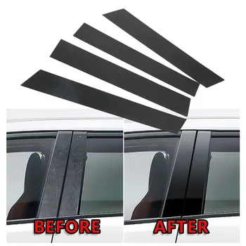 

For Ford Fiesta 2009-2014 4PCS Car Window Center Pillar Sticker Trim External Decoration Film Car Accessories Car Stickers