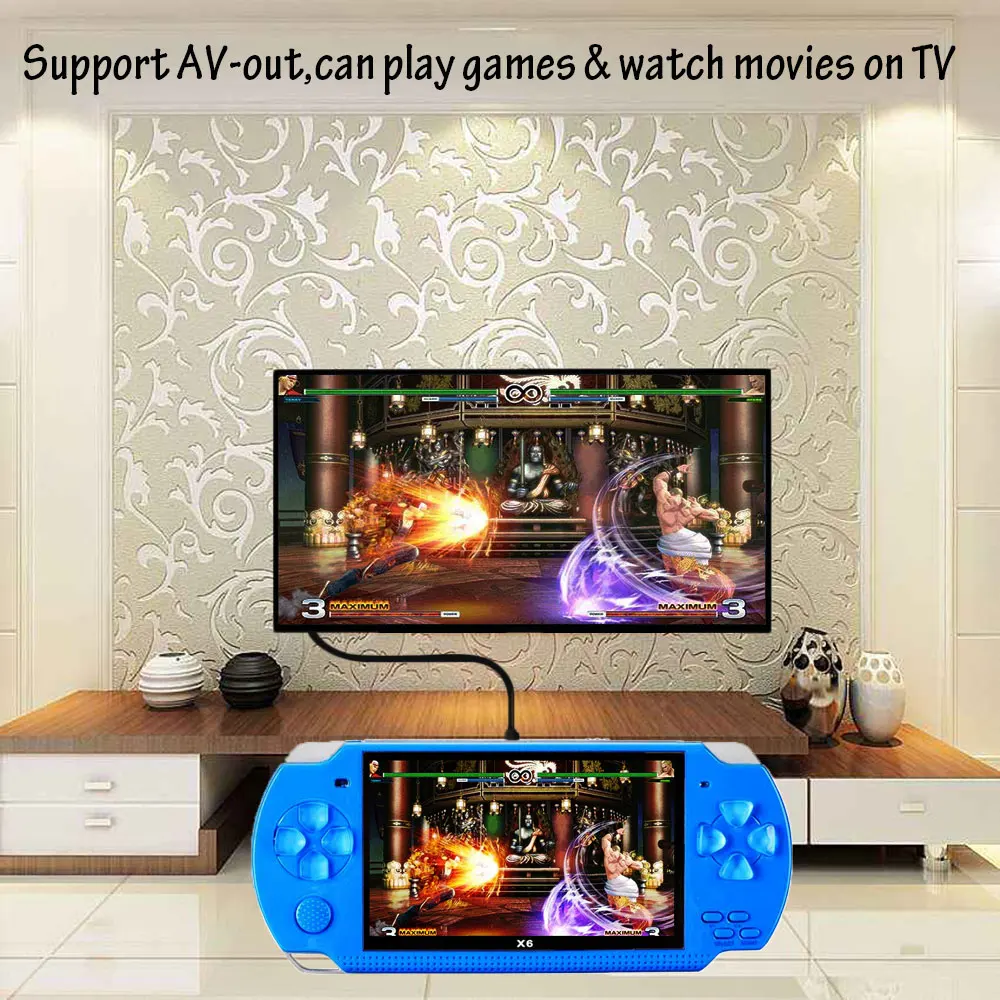 

4.3" Game Console 64Bit over 1000 Games Multifunction Handheld Player Retro Portable Gift Entertainment Pocket HD Rechargeable