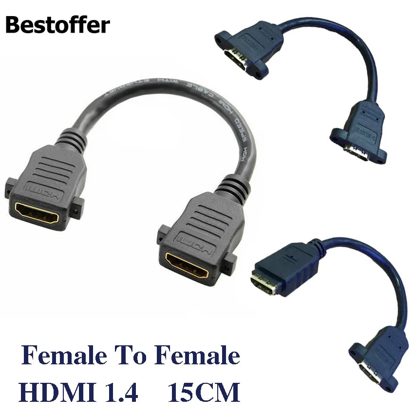1 4 версия 15 см HDMI гнездо-гнездо для монтажа на панели разъем HDTV F-F кабель