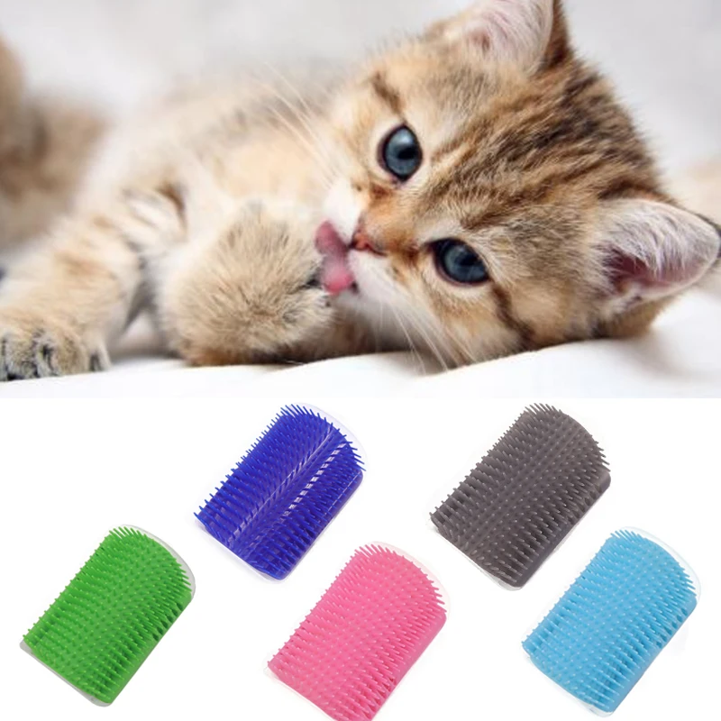 Pet Products for Cats Brush Corner Cat Massage Self Groomer Comb Brush With Catnip Cat Rubs the face with a Tickling Comb Device