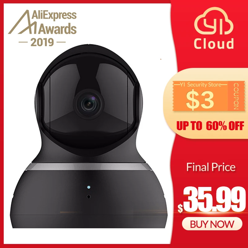 Online YI Dome Camera 1080P Night Vision Wireless IP Home Security Surveillance System 360 Degree Coverage Pan Tilt Zoom Global Version
