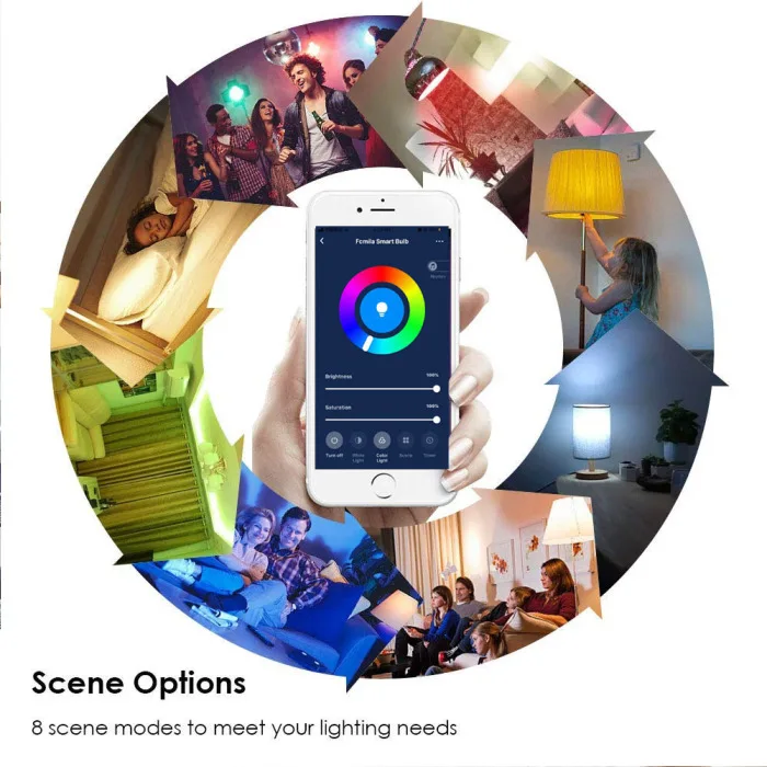 E27/B22/E14 Smart WiFi Светильник лампы светодиодный Красочные лампы для Alexa Google Home ALI88