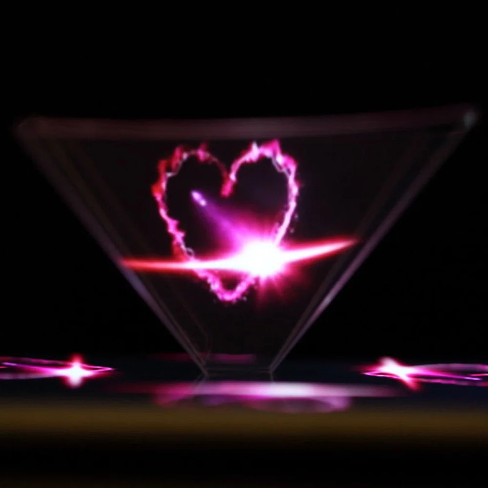 PET Miniature Flat-folding 3D Projector Video Hologram Pyramid Display Universal For Smart Phone
