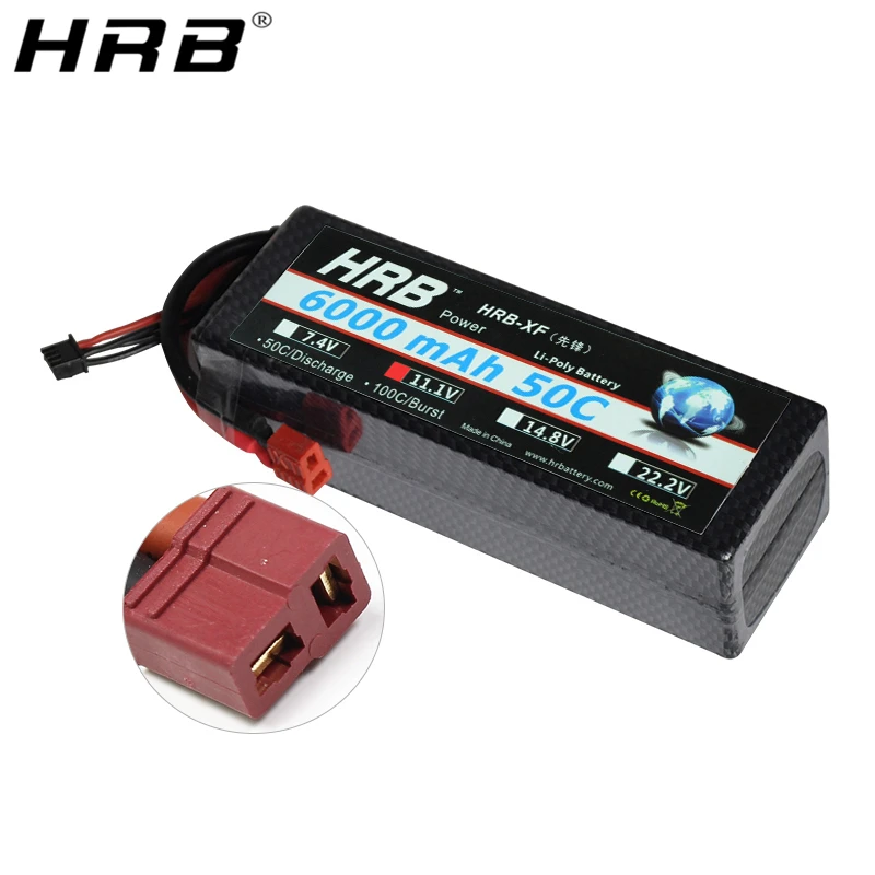 HRB 3S 5000mAh 11.1V Lipo Battery With TR Plug - 50C For RC Cars & Drones