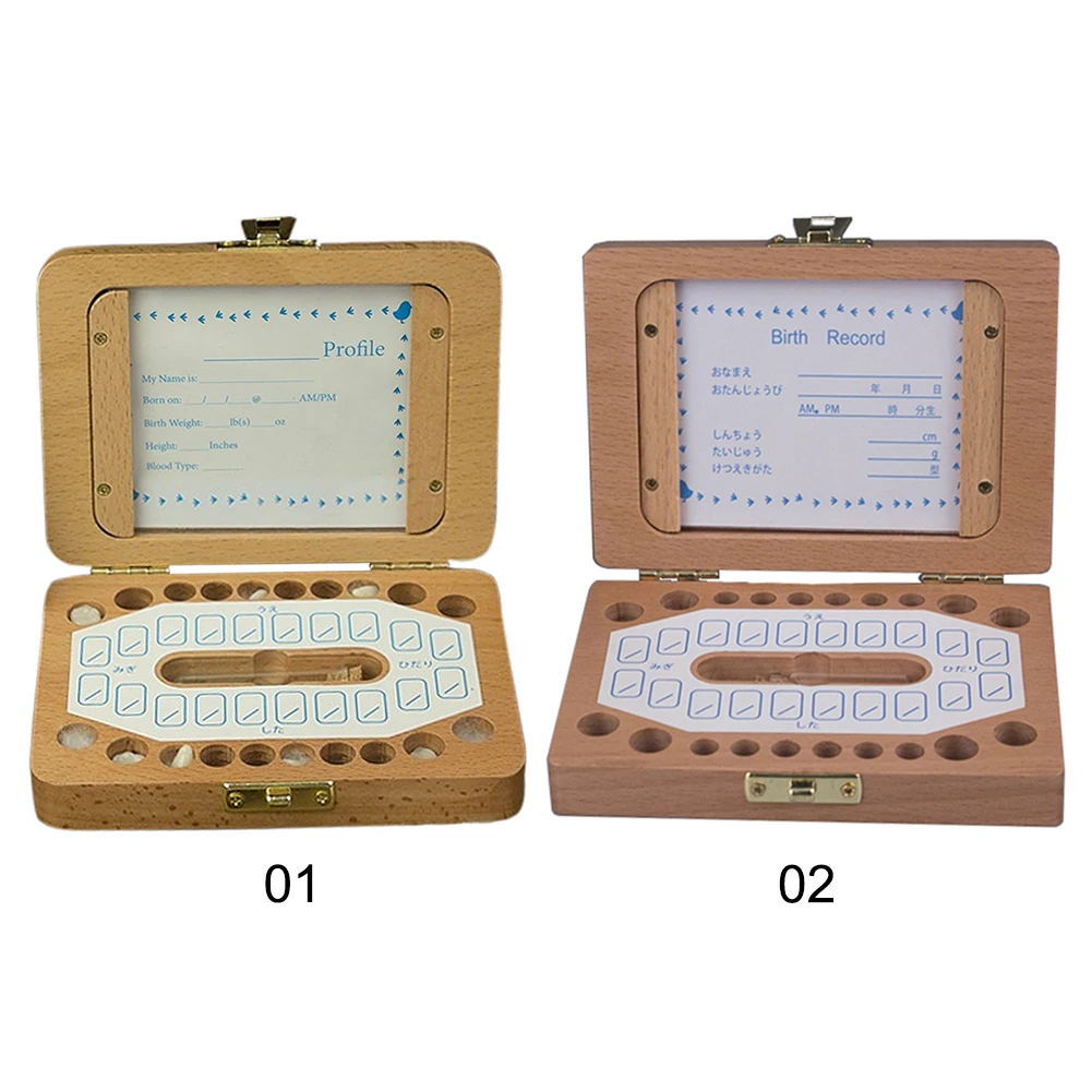 Organizer Wooden Tooth Box Kids Milk Teeth Storage Collect Teeth Save Gifts Baby Photo frame teeth  Multifunction box