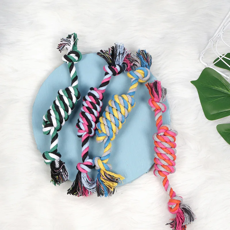 

Pet Toy Dog Fun Molar Bite Resistant Double Rope Knot Puzzle Teeth Cleaning Toy Dog Accessories Puppy Teething Toys