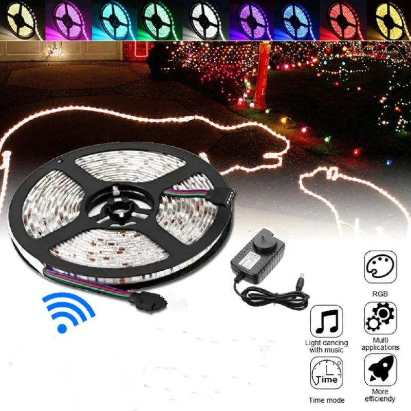 

RGB Alexa Waterproof LED Strip Lights, Smart Home Wifi Wireless App Controlled Light Strip Kit Smart Rope Decoration Lights