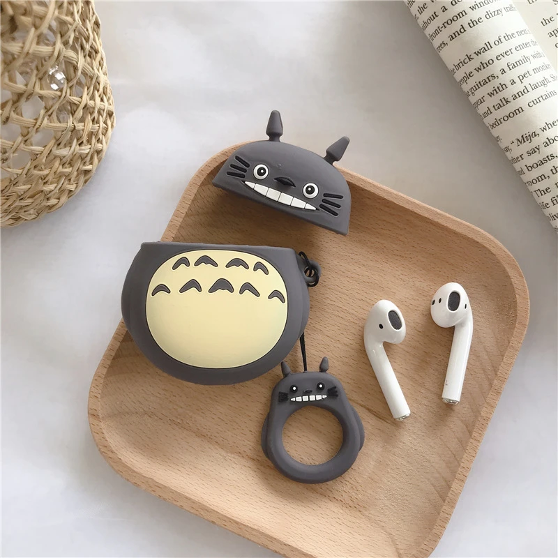 3D мультфильм Тоторо беспроводной Bluetooth чехол для наушников силиконовый чехол s Airpods 2 1 защитный чехол
