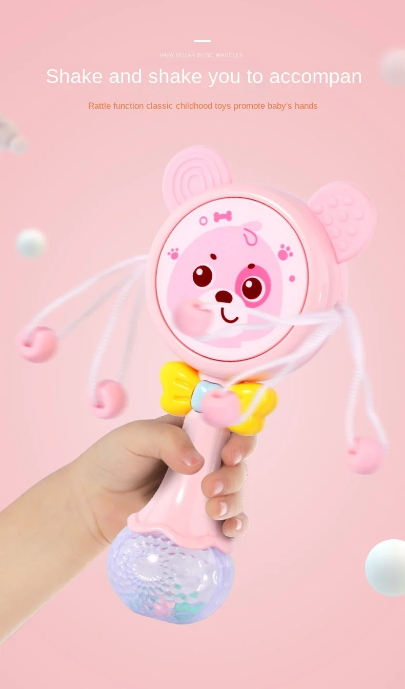 Infant Musical Flashing Baby Rattles Teether Rattle Toy Hand Bells Rabbit Hand Bells Newborn Infant Early Educational Toys 0-12M baby toddler toys for 6 month old