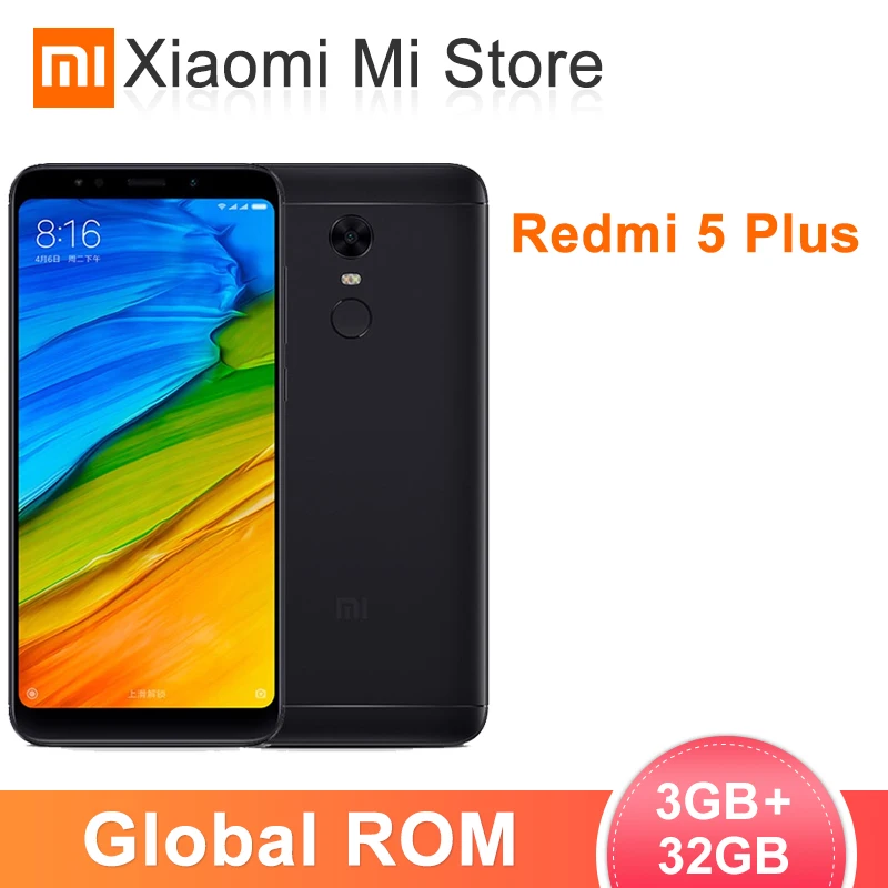 Мобильный телефон Xiaomi Redmi 5 Plus с глобальной прошивкой 3 Гб 32 ПЗУ Восьмиядерный