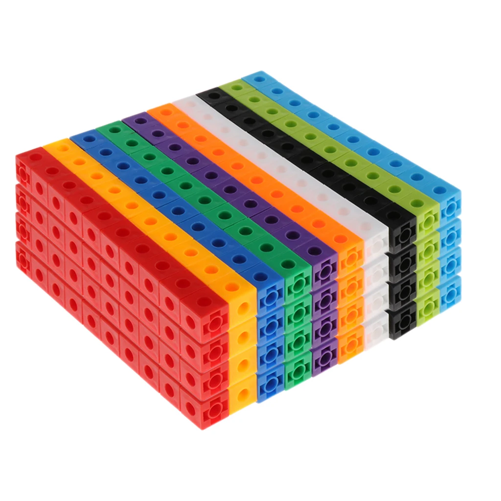 400xEarly Education Multilink Counting Cubes Snap Blocks Manipulative Math