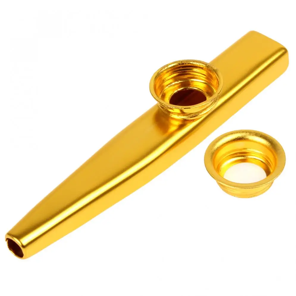 50x Metal golden yellow Kazoo +2 diaphragm Flute Instrument Gift D0L3