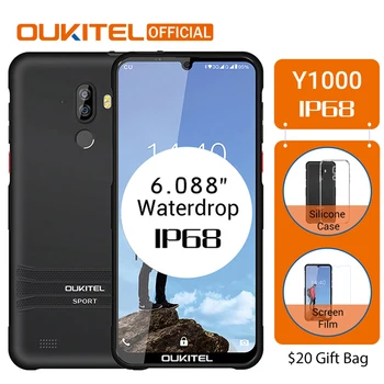 Перейти на Алиэкспресс и купить OUKITEL Y1000 Android 9,0 мобильный телефон 6,08 дюймMT6580P 2G RAM 32G ROM 3600mAh отпечаток пальца 3G смартфон разблокировка две sim-карты мобильный телефон
