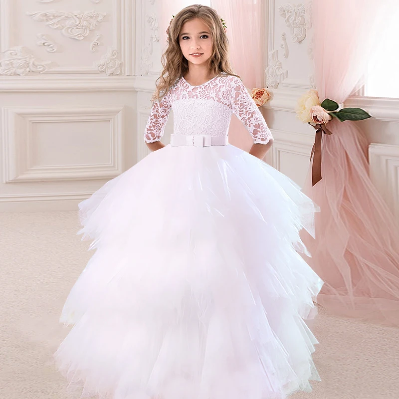 White Flower Girl Dresses Wedding Party Wedding Dress Children Girls