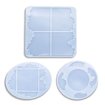 

23.7 Irregular Ocean waves Coaster Resin Casting Mold Silicone Epoxy Mold Jewelry Pendant Making Mould Tool DIY Home Accessories