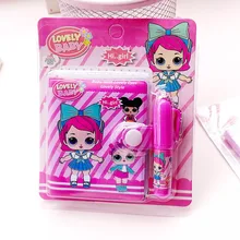 1 Set Cute Doll Notebook with Ballpoint Pen Kawaii Girl Writing Pads Diary Book for Kids Gift School Stationery Supply