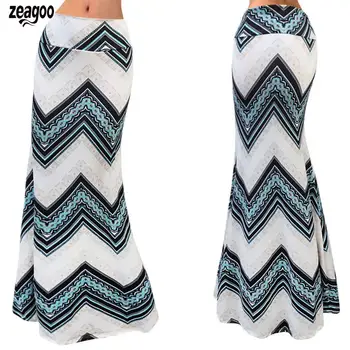 

Women Casual Print Mid Waist Slim Floor As Picture Summer Length Bodycon 1-Print 10 Skirt
