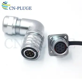 

WEIPU SF1214/S SF1213/P IP67 Waterproof 7 pin Aviation Flange Connector,90 Degree Curved Cable Connector,Male Plug Female Socket