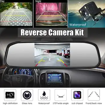 

4.3" Car Rearview Mirror Monitor Rear View Camera TFT-LED Video Auto Parking Kit LED Night Vision Backup Car-styling Camera