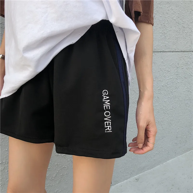 shorts women Summer vintage track shorts women vetement femme loose high waist pantalones cortos mujer wild Harajuku biker spodenki damskie women's swim shorts