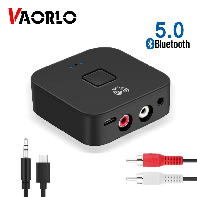Аудио ресивер VAORLO Bluetooth 5 0 RCA 3 мм разъем AUX стерео музыка беспроводной адаптер NFC