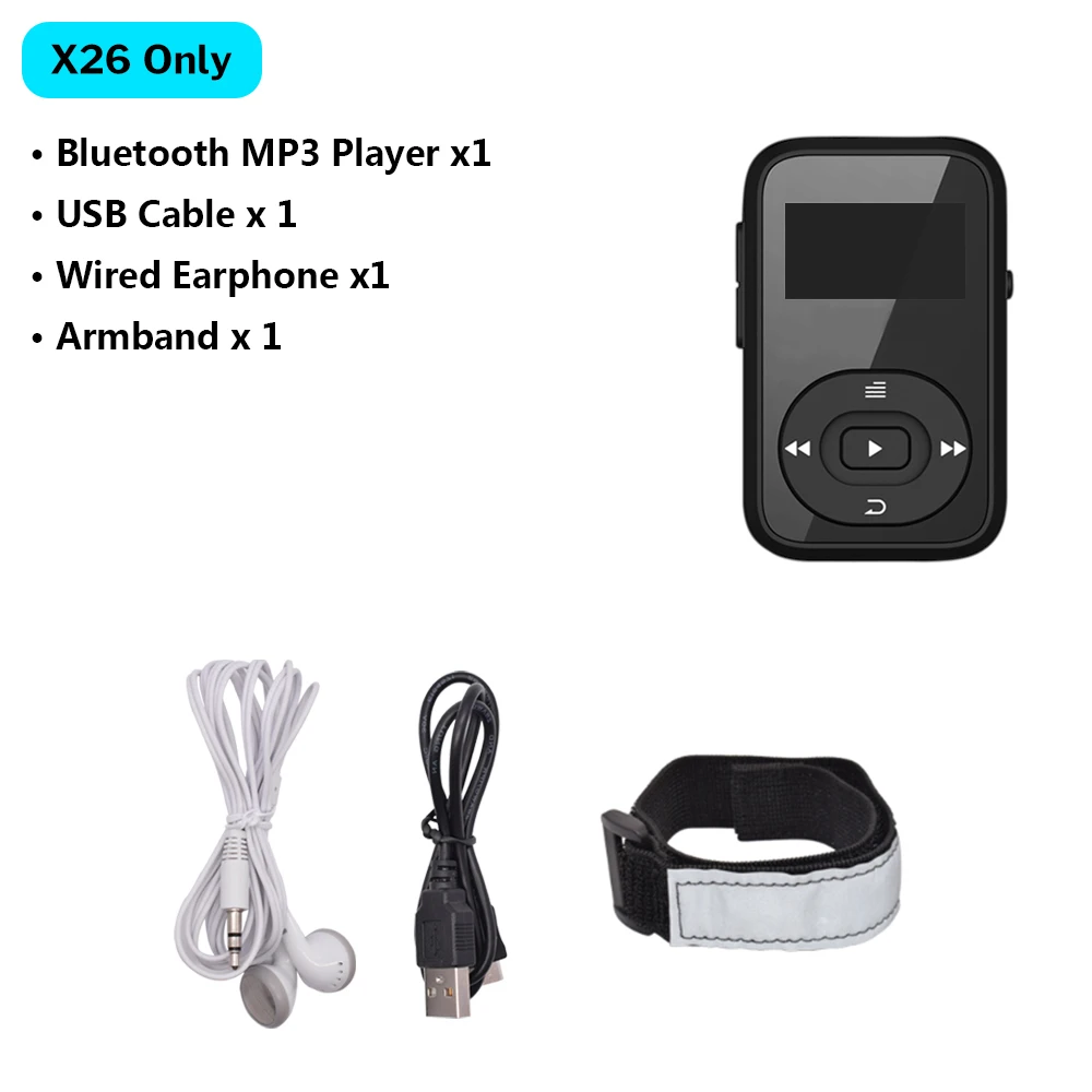 Deelife Running MP3 Play Bluetooth with Clip Armband Headphones Mini Radio Music MP 3 Players for Sports 