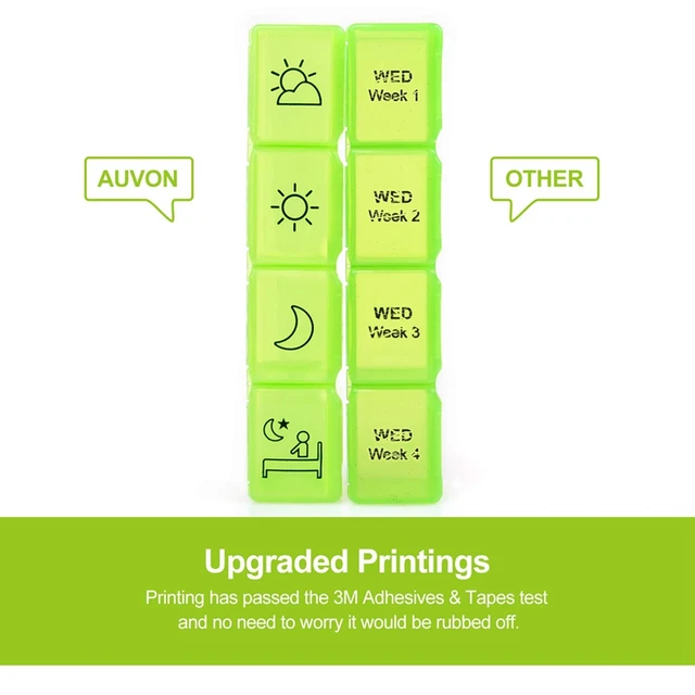 Weekly Pill Organizer, 2Nd Gen Extra Large Pill Box Case (7-Day / 4-Times-A-Day) With Huge Compartments To Hold Plenty Of Fish O 2