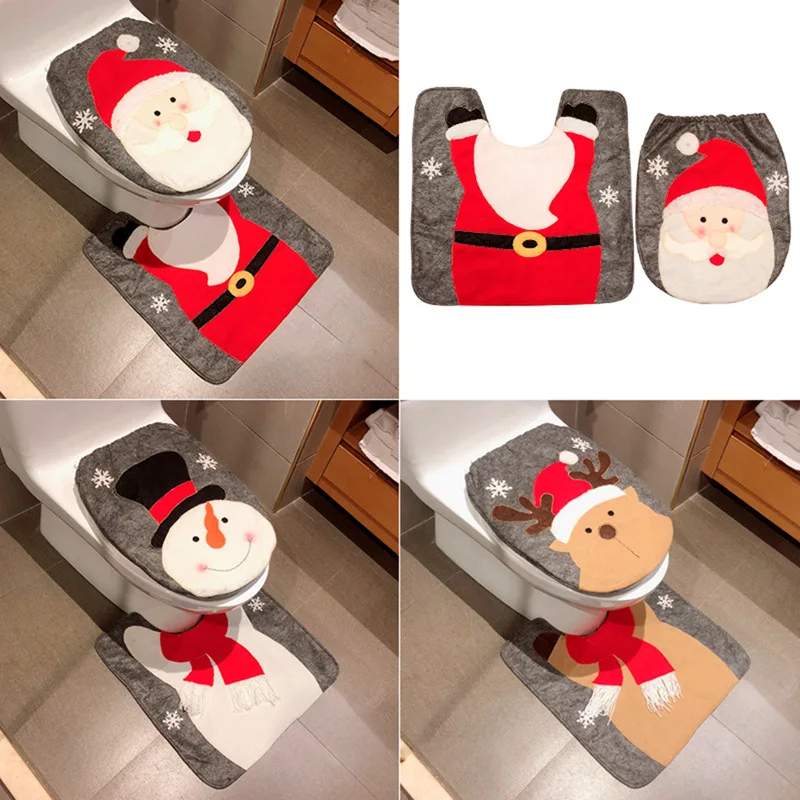 Рождественские коврик для туалета сиденье веселые рождественские украшения для дома Санта Клаус декоративные украшения Рождественский подарок год Рождественский Декор