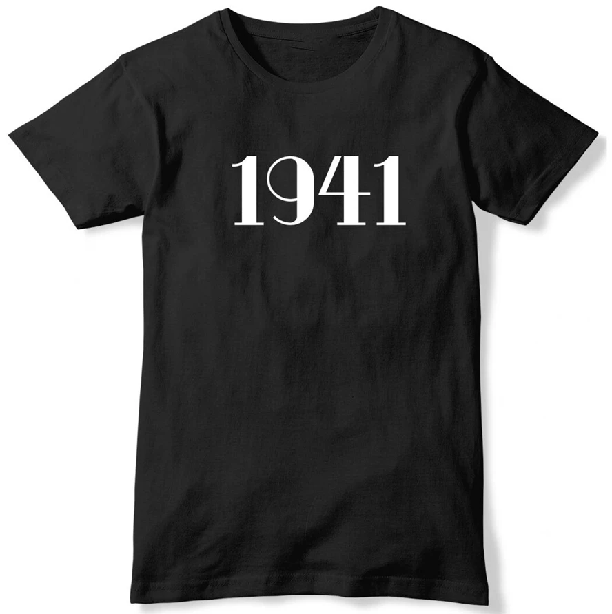 1941 год день рождения юбилей Мужская смешная футболка унисекс с надписью
