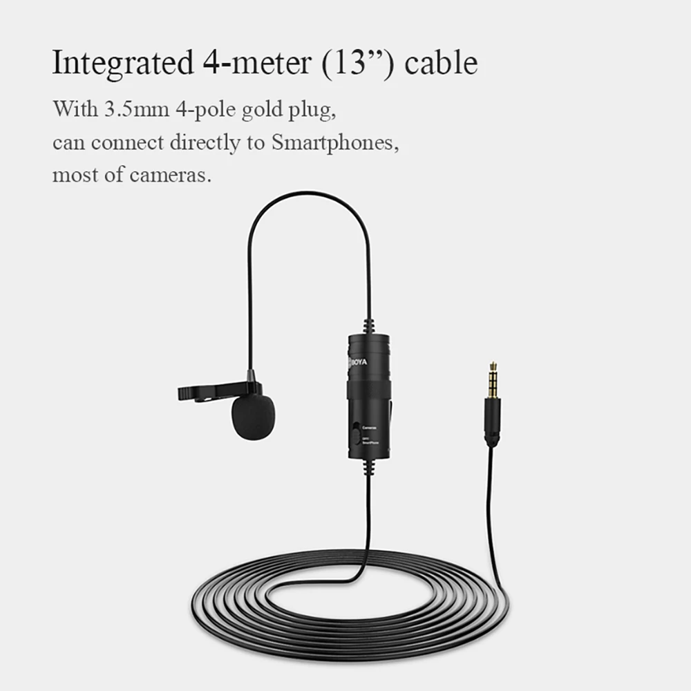 BOYA BY M1 всенаправленный Lavalier микрофон для iPhone Android смартфон Canon Nikon Sony DSLR камера