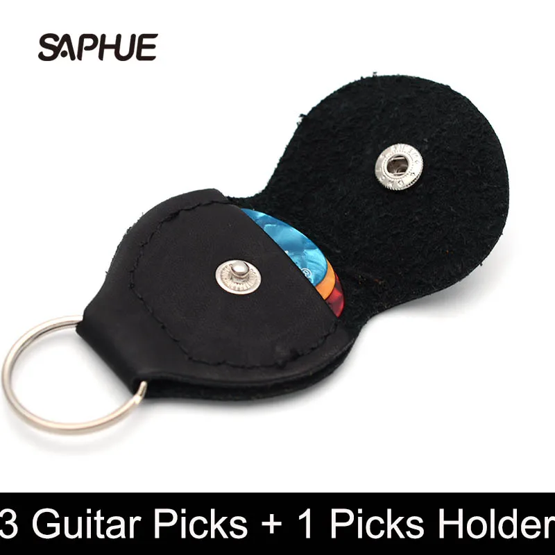 3-Guitar Picks Plectrums-Bag Mediator-Bank Black of Brown Made Red Red